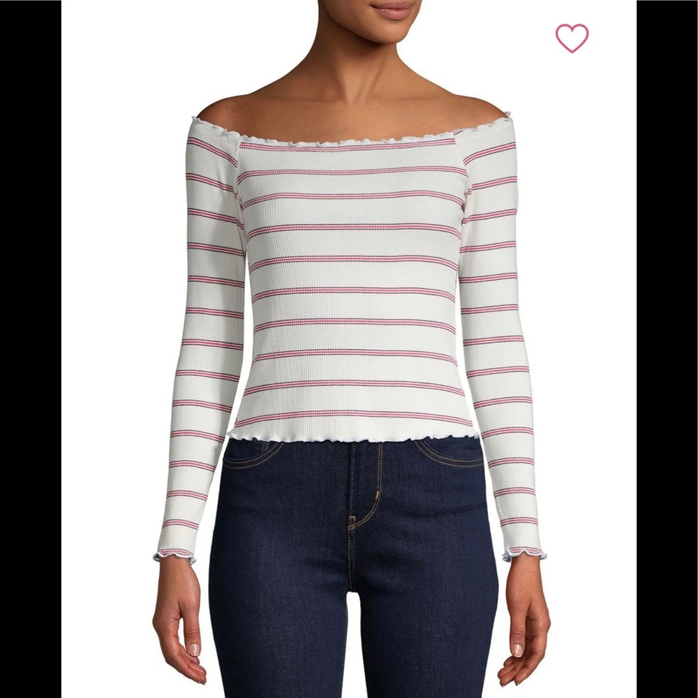 “HOST PICK” Striped Off-The-Shoulder Top